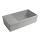 Whitehaus WHQD540-M-LIGHTCEMENT Quatro Alcove 36" Reversible Fireclay Front Apron Kitchen Sink with Drainboard - Matte Light Cement