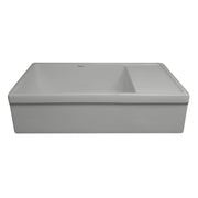 Whitehaus WHQD540-M-LIGHTCEMENT Quatro Alcove 36" Reversible Fireclay Front Apron Kitchen Sink with Drainboard - Matte Light Cement