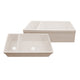 Whitehaus WHQDB542-BISCUIT Quatro Alcove 36" Double Bowl Reversible Fireclay Front Apron Kitchen Sink - Biscuit