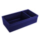 Whitehaus WHQDB542-BLUE Quatro Alcove 36" Double Bowl Reversible Fireclay Front Apron Kitchen Sink - Sapphire Blue