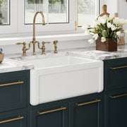 Whitehaus WHRP2718-W 27" Fireclay Front Apron Kitchen Sink - White