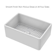 Whitehaus WHRP2718-W 27" Fireclay Front Apron Kitchen Sink - White