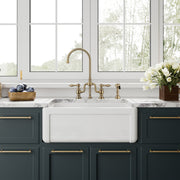 Whitehaus WHRP2718-W 27" Fireclay Front Apron Kitchen Sink - White