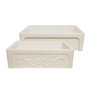 Whitehaus WHSIV3333-BISCUIT Glencove St. Ives 33" Reversible Fireclay Front Apron Kitchen Sink - Biscuit