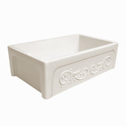 Whitehaus WHSIV3333-BISCUIT Glencove St. Ives 33" Reversible Fireclay Front Apron Kitchen Sink - Biscuit