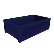 Whitehaus WHSIV3333-BLUE Glencove St. Ives 33" Reversible Fireclay Front Apron Kitchen Sink - Sapphire Blue