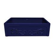 Whitehaus WHSIV3333-BLUE Glencove St. Ives 33" Reversible Fireclay Front Apron Kitchen Sink - Sapphire Blue