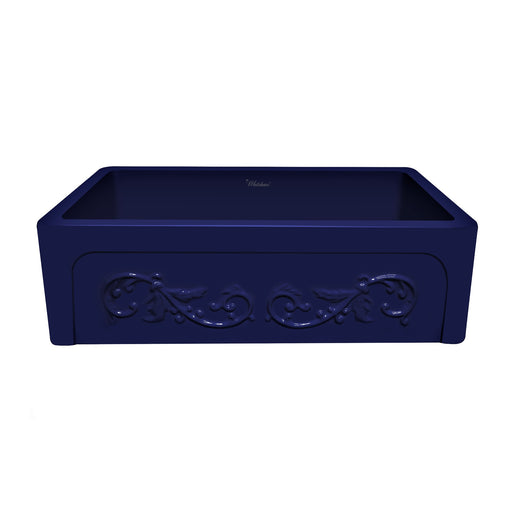 Whitehaus WHSIV3333-BLUE Glencove St. Ives 33" Reversible Fireclay Front Apron Kitchen Sink - Sapphire Blue