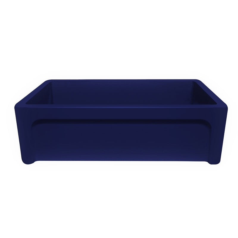 Whitehaus WHSIV3333-BLUE Glencove St. Ives 33" Reversible Fireclay Front Apron Kitchen Sink - Sapphire Blue