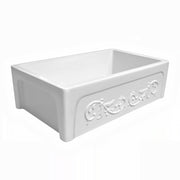 Whitehaus WHSIV3333-WHITE Glencove St. Ives 33" Reversible Fireclay Front Apron Kitchen Sink - White