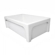 Whitehaus WHSIV3333-WHITE Glencove St. Ives 33" Reversible Fireclay Front Apron Kitchen Sink - White