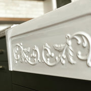 Whitehaus WHSIV3333-WHITE Glencove St. Ives 33" Reversible Fireclay Front Apron Kitchen Sink - White