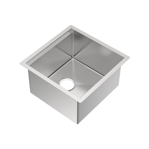 Whitehaus WHSW1818 18" Single Bowl 16 Gauge Undermount Workstation Kitchen Sink - Brushed Stainless Steel