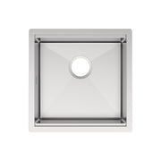 Whitehaus WHSW1818 18" Single Bowl 16 Gauge Undermount Workstation Kitchen Sink - Brushed Stainless Steel