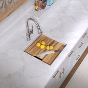 Whitehaus WHSW1818 18" Single Bowl 16 Gauge Undermount Workstation Kitchen Sink - Brushed Stainless Steel