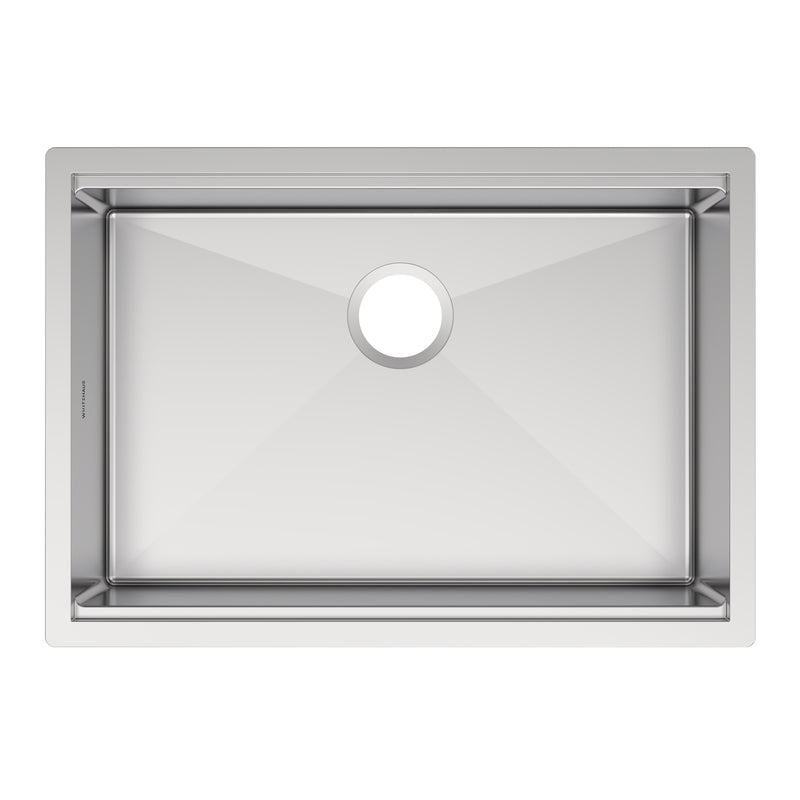 Whitehaus WHSW2719 27" Single Bowl 16 Gauge Undermount Workstation Kitchen Sink - Brushed Stainless Steel