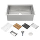 Whitehaus WHSW3019 30" Single Bowl 16 Gauge Undermount Workstation Kitchen Sink - Brushed Stainless Steel