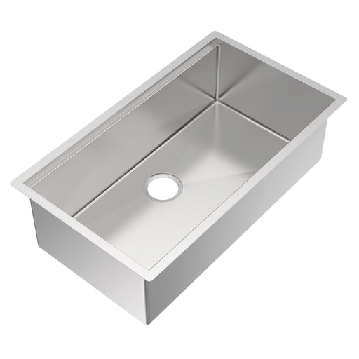 Whitehaus WHSW3319 33" Single Bowl 16 Gauge Undermount Workstation Kitchen Sink - Brushed Stainless Steel