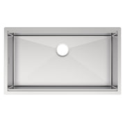 Whitehaus WHSW3319 33" Single Bowl 16 Gauge Undermount Workstation Kitchen Sink - Brushed Stainless Steel