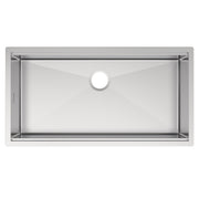 Whitehaus WHSW3619 36" Single Bowl 16 Gauge Undermount Workstation Kitchen Sink - Brushed Stainless Steel