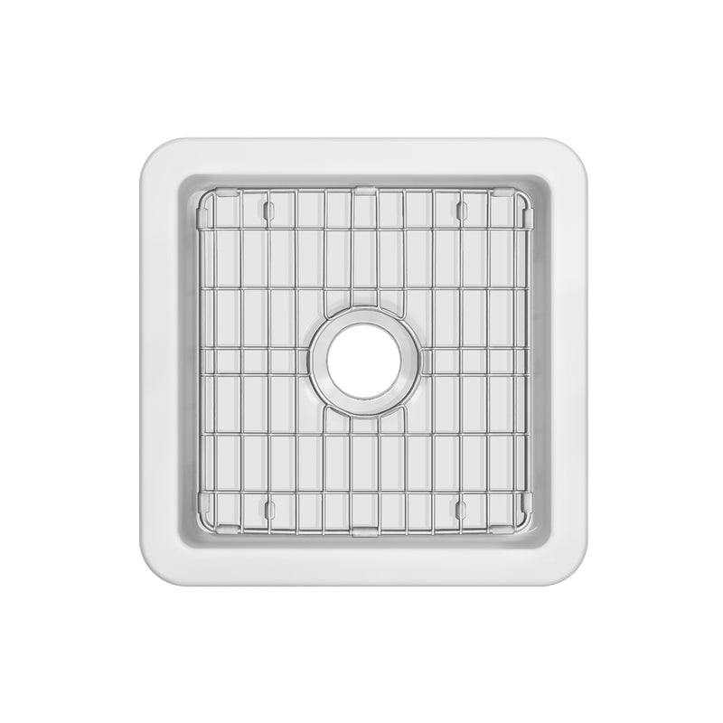 Whitehaus WHUF1818 18" Fireclay Dual-Mount Kitchen Sink - White