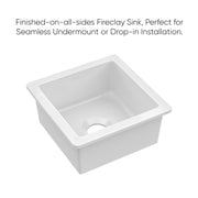 Whitehaus WHUF1818 18" Fireclay Dual-Mount Kitchen Sink - White