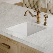 Whitehaus WHUF1818 18" Fireclay Dual-Mount Kitchen Sink - White