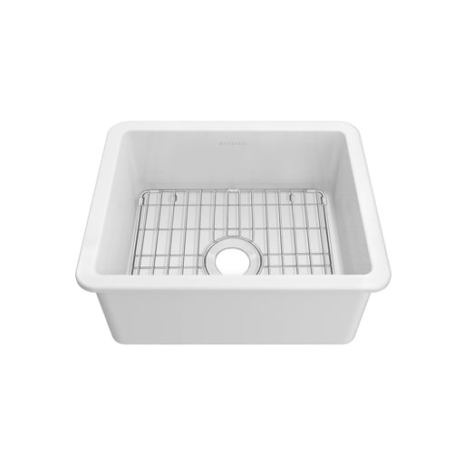 Whitehaus WHUF2418 24" Fireclay Dual-Mount Kitchen Sink - White