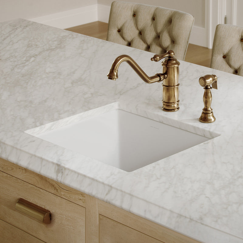 Whitehaus WHUF2418 24" Fireclay Dual-Mount Kitchen Sink - White