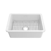 Whitehaus WHUF2819 28" Fireclay Dual-Mount Kitchen Sink - White