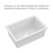 Whitehaus WHUF2819 28" Fireclay Dual-Mount Kitchen Sink - White