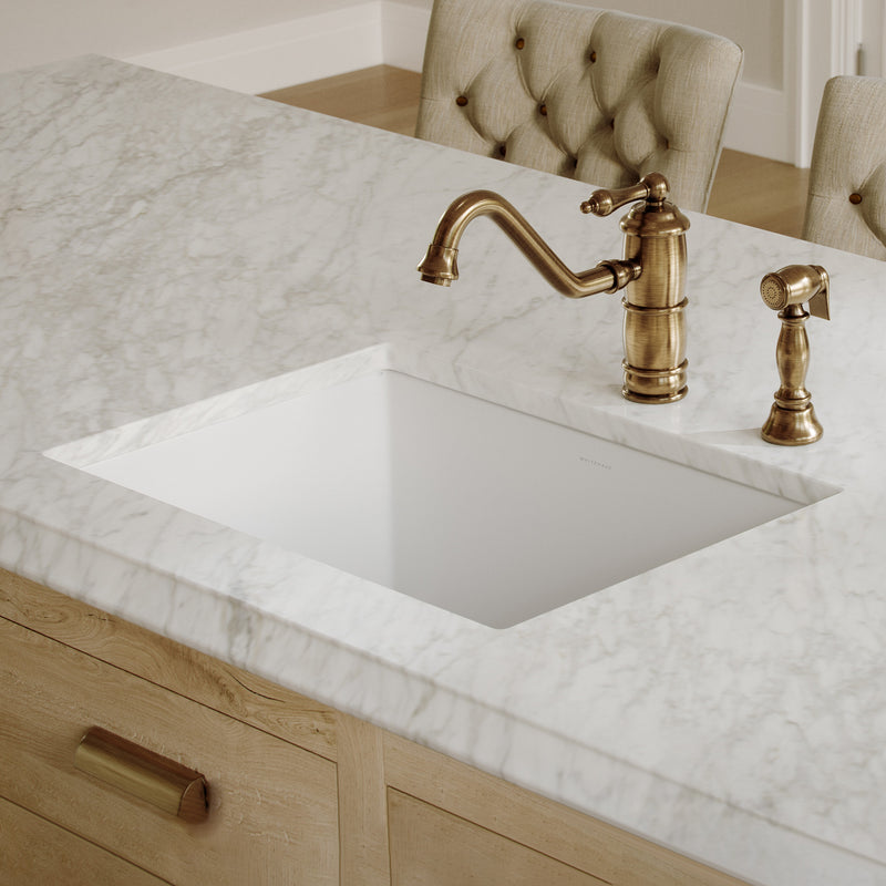 Whitehaus WHUF2819 28" Fireclay Dual-Mount Kitchen Sink - White