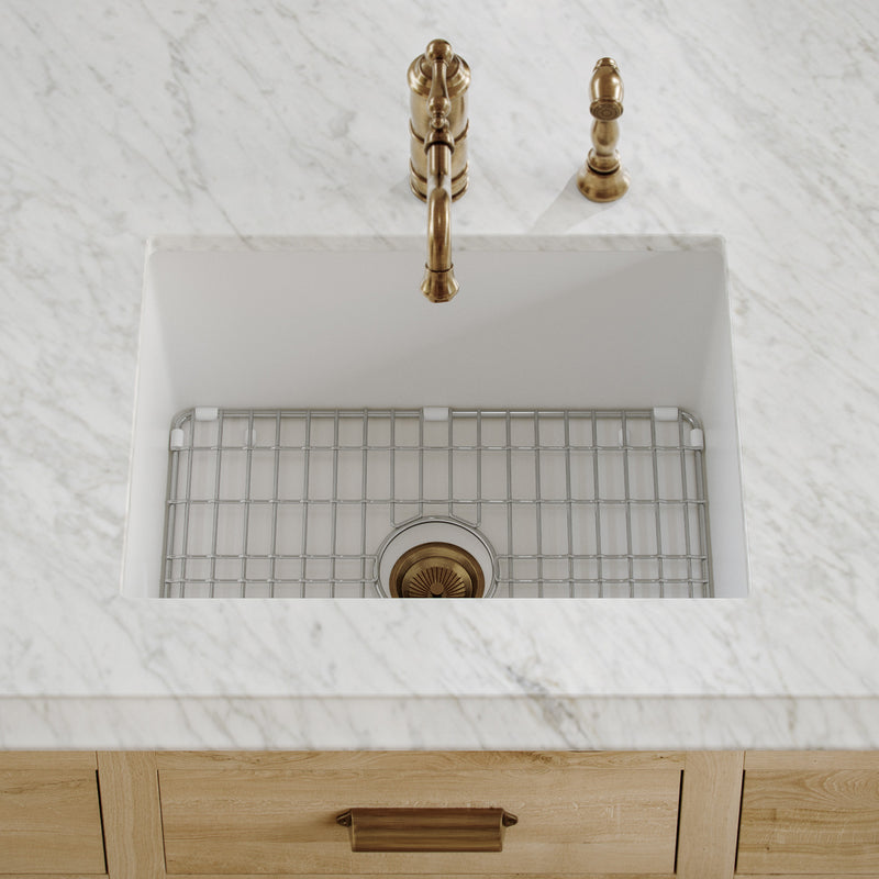 Whitehaus WHUF2819 28" Fireclay Dual-Mount Kitchen Sink - White