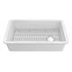 Whitehaus WHUF3419 34" Fireclay Dual-Mount Kitchen Sink - White