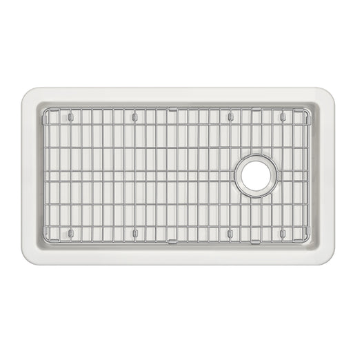 Whitehaus WHUF3419 34" Fireclay Dual-Mount Kitchen Sink - White