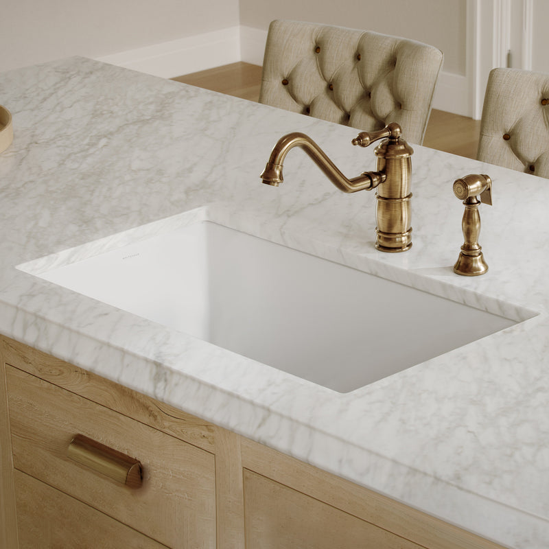 Whitehaus WHUF3419 34" Fireclay Dual-Mount Kitchen Sink - White