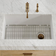 Whitehaus WHUF3419 34" Fireclay Dual-Mount Kitchen Sink - White