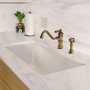 Whitehaus WHUF3419 34" Fireclay Dual-Mount Kitchen Sink - White