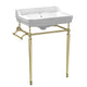 Whitehaus WHV024-L33-1H-B Victoriahaus 23-1/2" Single Hole Console Bathroom Sink - White/Polished Brass
