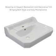 Whitehaus WHV024-L33-1H-BN Victoriahaus 23-1/2" Single Hole Console Bathroom Sink - White/Brushed Nickel