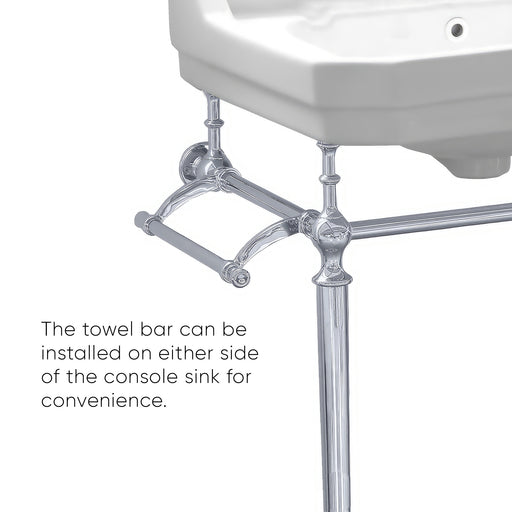 Whitehaus WHV024-L33-1H-C Victoriahaus 23-1/2" Single Hole Console Bathroom Sink - White/Polished Chrome
