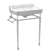 Whitehaus WHV024-L33-1H-C Victoriahaus 23-1/2" Single Hole Console Bathroom Sink - White/Polished Chrome