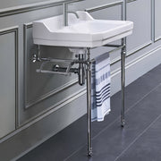 Whitehaus WHV024-L33-1H-C Victoriahaus 23-1/2" Single Hole Console Bathroom Sink - White/Polished Chrome