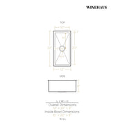 Whitehaus WINEHAUS Noah's 12" Commercial Single Bowl 16 Gauge Undermount Kitchen Sink - Brushed Stainless Steel