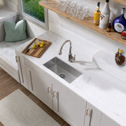 Whitehaus WINEHAUS Noah's 12" Commercial Single Bowl 16 Gauge Undermount Kitchen Sink - Brushed Stainless Steel
