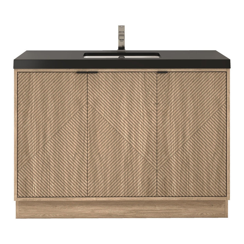 Moreno Bath MT48FS Mason 48" Fluted Freestanding Bathroom Vanity with Sink Top