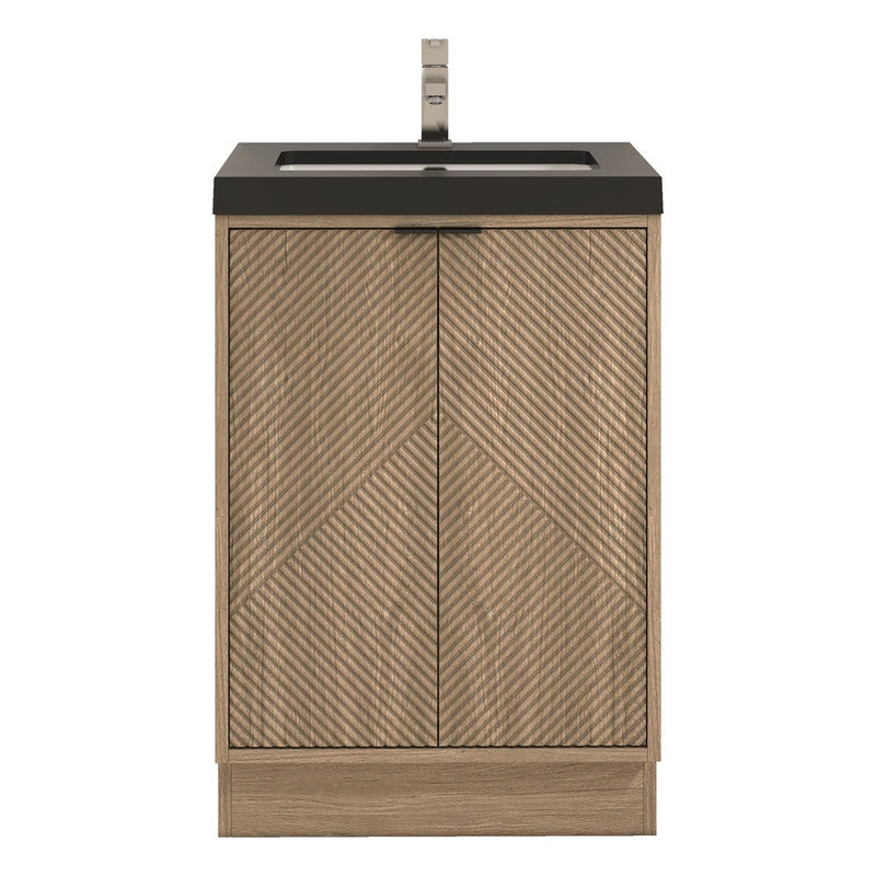Moreno Bath MT24FS Mason 24" Fluted Freestanding Bathroom Vanity with Sink Top
