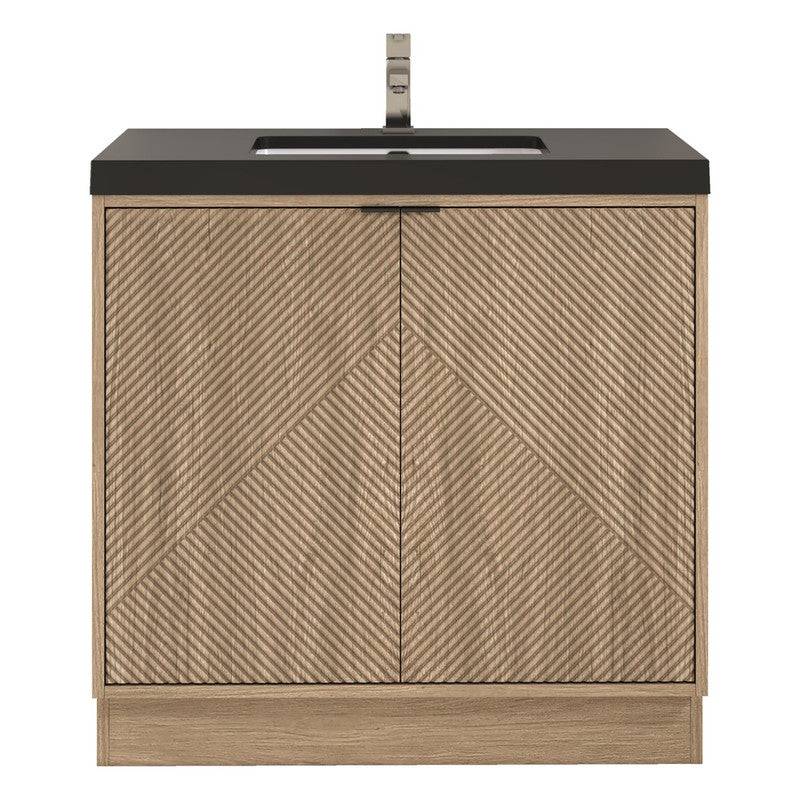 Moreno Bath MT36FS Mason 36" Fluted Freestanding Bathroom Vanity with Sink Top