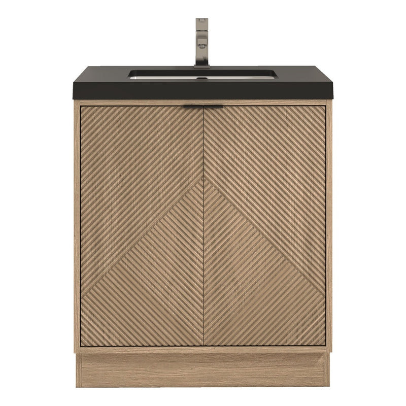 Moreno Bath MT30FS Mason 30" Fluted Freestanding Bathroom Vanity with Sink Top