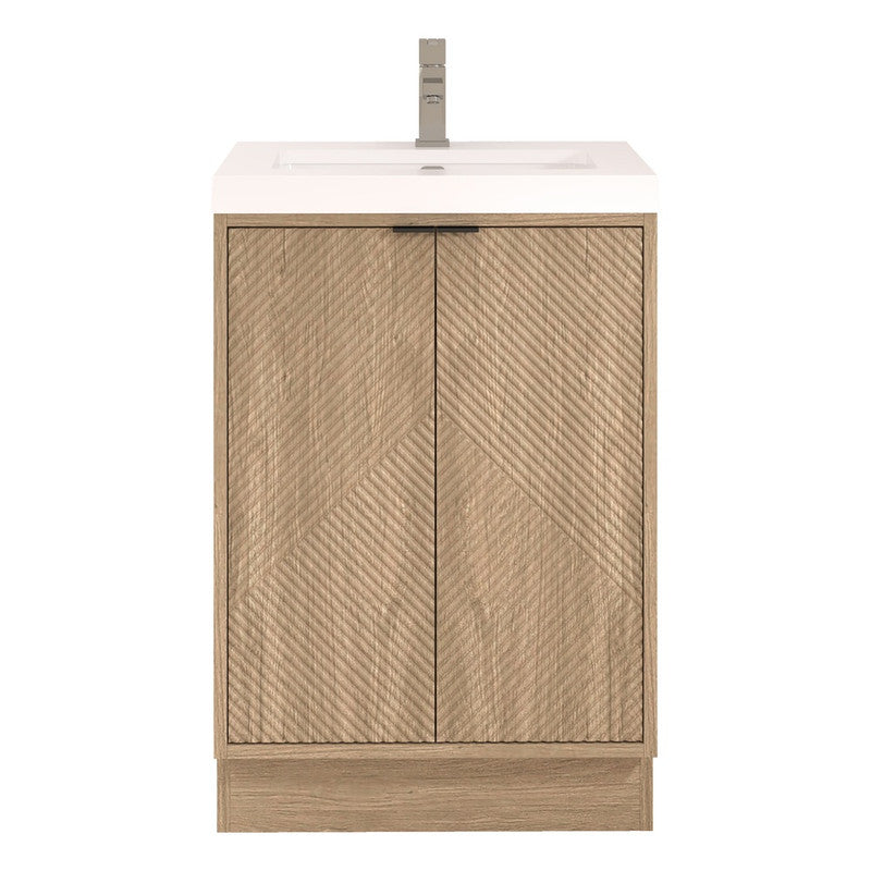 Moreno Bath MT24FS Mason 24" Fluted Freestanding Bathroom Vanity with Sink Top